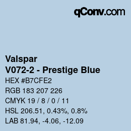 カラーコード: Valspar - V072-2 - Prestige Blue | qconv.com