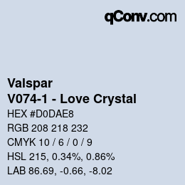 カラーコード: Valspar - V074-1 - Love Crystal | qconv.com
