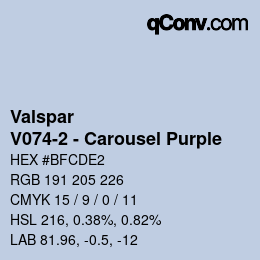 Color code: Valspar - V074-2 - Carousel Purple | qconv.com