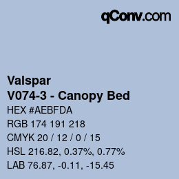 Color code: Valspar - V074-3 - Canopy Bed | qconv.com