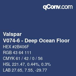 Farbcode: Valspar - V074-6 - Deep Ocean Floor | qconv.com