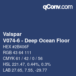 Color code: Valspar - V074-6 - Deep Ocean Floor | qconv.com