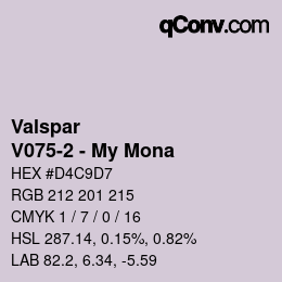 カラーコード: Valspar - V075-2 - My Mona | qconv.com