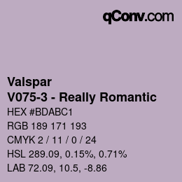 Color code: Valspar - V075-3 - Really Romantic | qconv.com