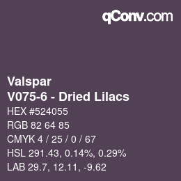 カラーコード: Valspar - V075-6 - Dried Lilacs | qconv.com