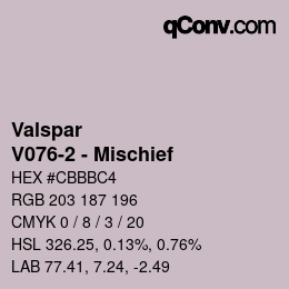 Color code: Valspar - V076-2 - Mischief | qconv.com