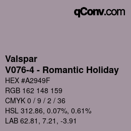 カラーコード: Valspar - V076-4 - Romantic Holiday | qconv.com