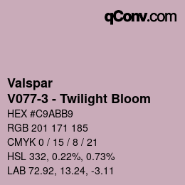 Color code: Valspar - V077-3 - Twilight Bloom | qconv.com