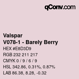 Color code: Valspar - V078-1 - Barely Berry | qconv.com