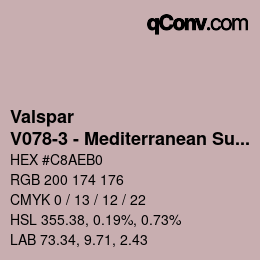 カラーコード: Valspar - V078-3 - Mediterranean Sunset | qconv.com
