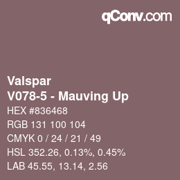 Código de color: Valspar - V078-5 - Mauving Up | qconv.com