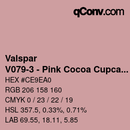 Código de color: Valspar - V079-3 - Pink Cocoa Cupcake | qconv.com