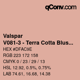Código de color: Valspar - V081-3 - Terra Cotta Blush | qconv.com