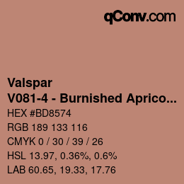 Color code: Valspar - V081-4 - Burnished Apricot | qconv.com