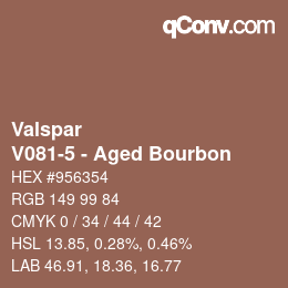 カラーコード: Valspar - V081-5 - Aged Bourbon | qconv.com