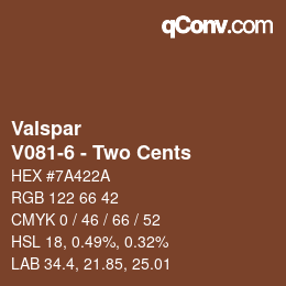 Color code: Valspar - V081-6 - Two Cents | qconv.com