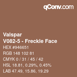 Color code: Valspar - V082-5 - Freckle Face | qconv.com