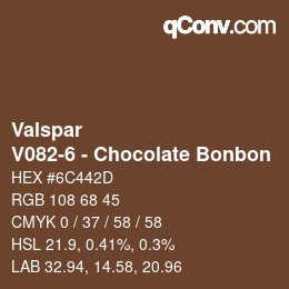 Color code: Valspar - V082-6 - Chocolate Bonbon | qconv.com
