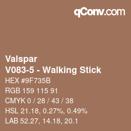 カラーコード: Valspar - V083-5 - Walking Stick | qconv.com