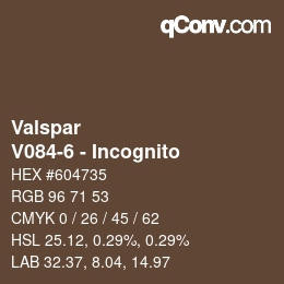 カラーコード: Valspar - V084-6 - Incognito | qconv.com