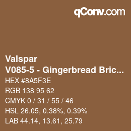 カラーコード: Valspar - V085-5 - Gingerbread Brick | qconv.com