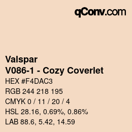 Color code: Valspar - V086-1 - Cozy Coverlet | qconv.com