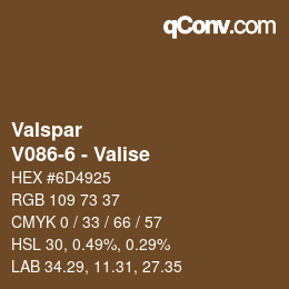 Color code: Valspar - V086-6 - Valise | qconv.com