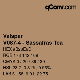 Color code: Valspar - V087-4 - Sassafras Tea | qconv.com
