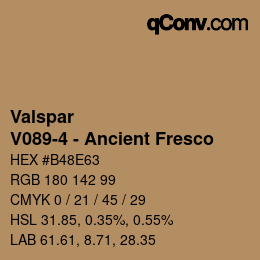 Color code: Valspar - V089-4 - Ancient Fresco | qconv.com