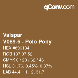 カラーコード: Valspar - V089-6 - Polo Pony | qconv.com