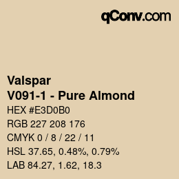 Color code: Valspar - V091-1 - Pure Almond | qconv.com