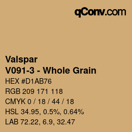 カラーコード: Valspar - V091-3 - Whole Grain | qconv.com