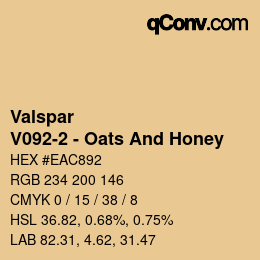 Code couleur: Valspar - V092-2 - Oats And Honey | qconv.com