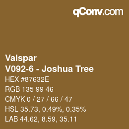 Code couleur: Valspar - V092-6 - Joshua Tree | qconv.com