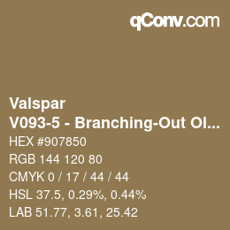 Código de color: Valspar - V093-5 - Branching-Out Olive | qconv.com
