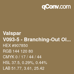 カラーコード: Valspar - V093-5 - Branching-Out Olive | qconv.com