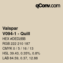 Color code: Valspar - V094-1 - Quill | qconv.com
