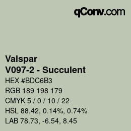 カラーコード: Valspar - V097-2 - Succulent | qconv.com