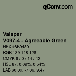 Color code: Valspar - V097-4 - Agreeable Green | qconv.com