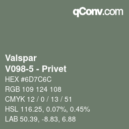 カラーコード: Valspar - V098-5 - Privet | qconv.com