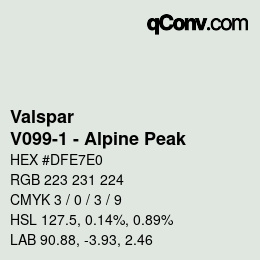 Farbcode: Valspar - V099-1 - Alpine Peak | qconv.com