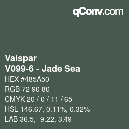 Color code: Valspar - V099-6 - Jade Sea | qconv.com