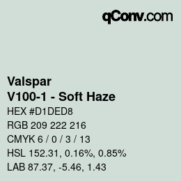 カラーコード: Valspar - V100-1 - Soft Haze | qconv.com