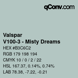カラーコード: Valspar - V100-3 - Misty Dreams | qconv.com