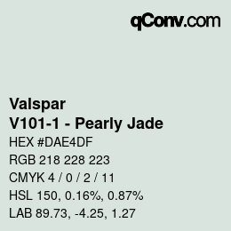 Farbcode: Valspar - V101-1 - Pearly Jade | qconv.com