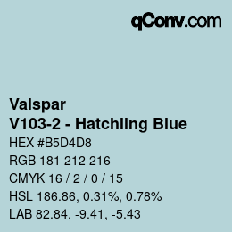 Color code: Valspar - V103-2 - Hatchling Blue | qconv.com