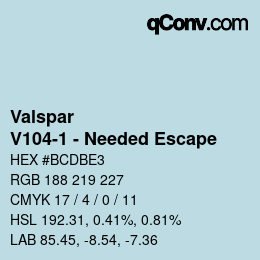 Color code: Valspar - V104-1 - Needed Escape | qconv.com