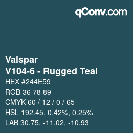 Color code: Valspar - V104-6 - Rugged Teal | qconv.com