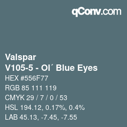 カラーコード: Valspar - V105-5 - Ol´ Blue Eyes | qconv.com