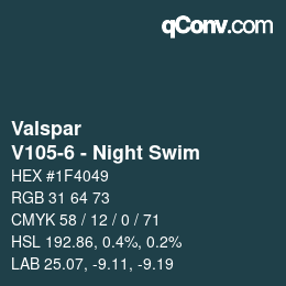 カラーコード: Valspar - V105-6 - Night Swim | qconv.com